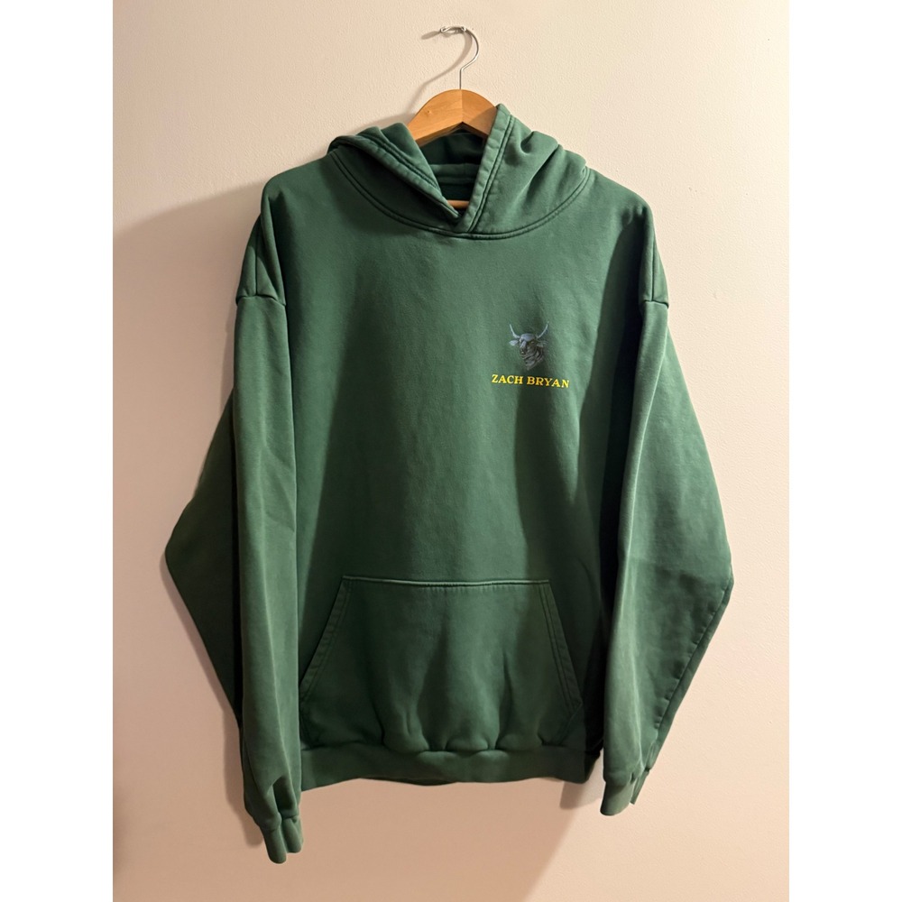 Zach Bryan 2023 Burn Burn Burn Tour Hoodie Green Mens Large Concert Merch